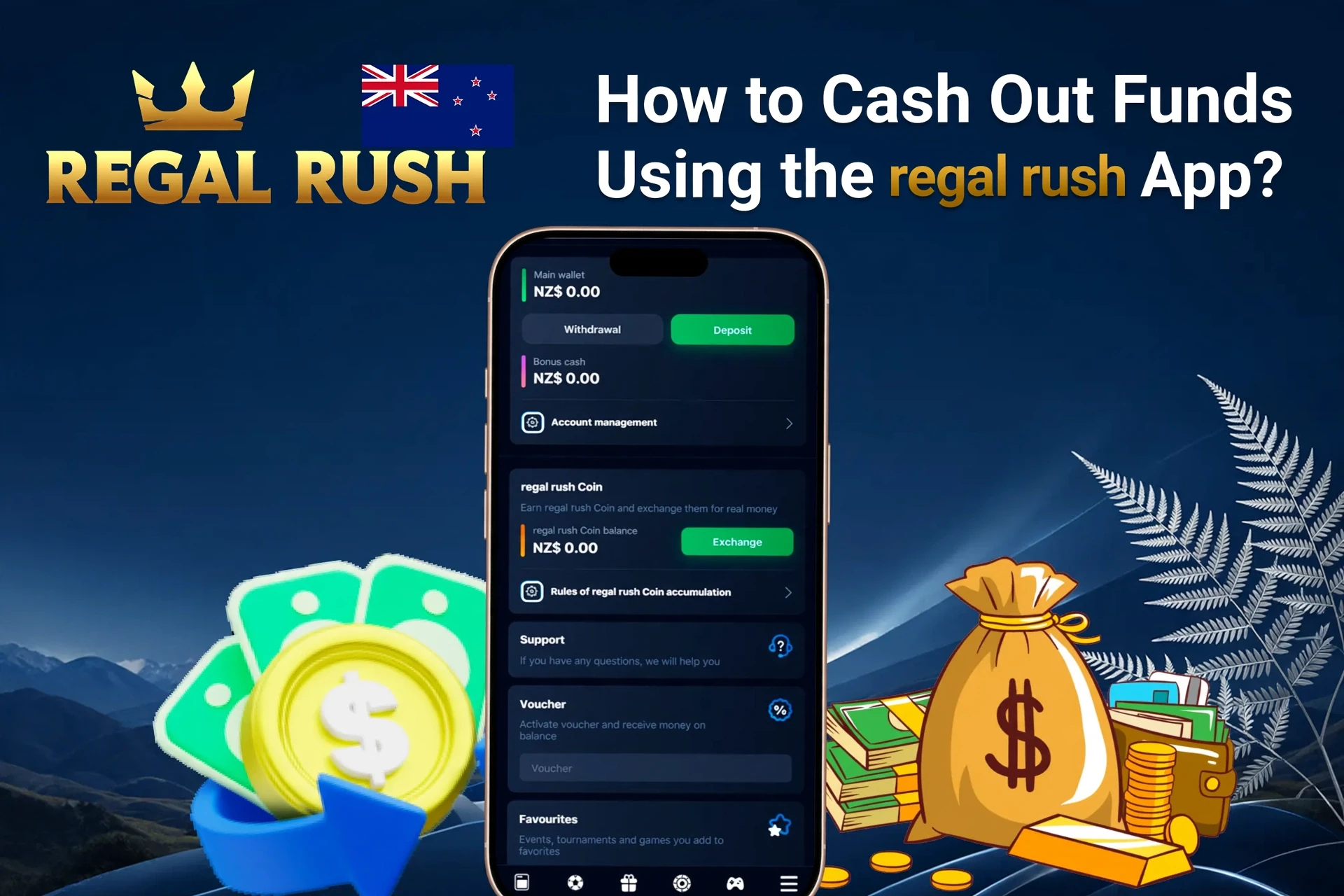 Registration process on the Regal Rush Casino mobile platform with social login options