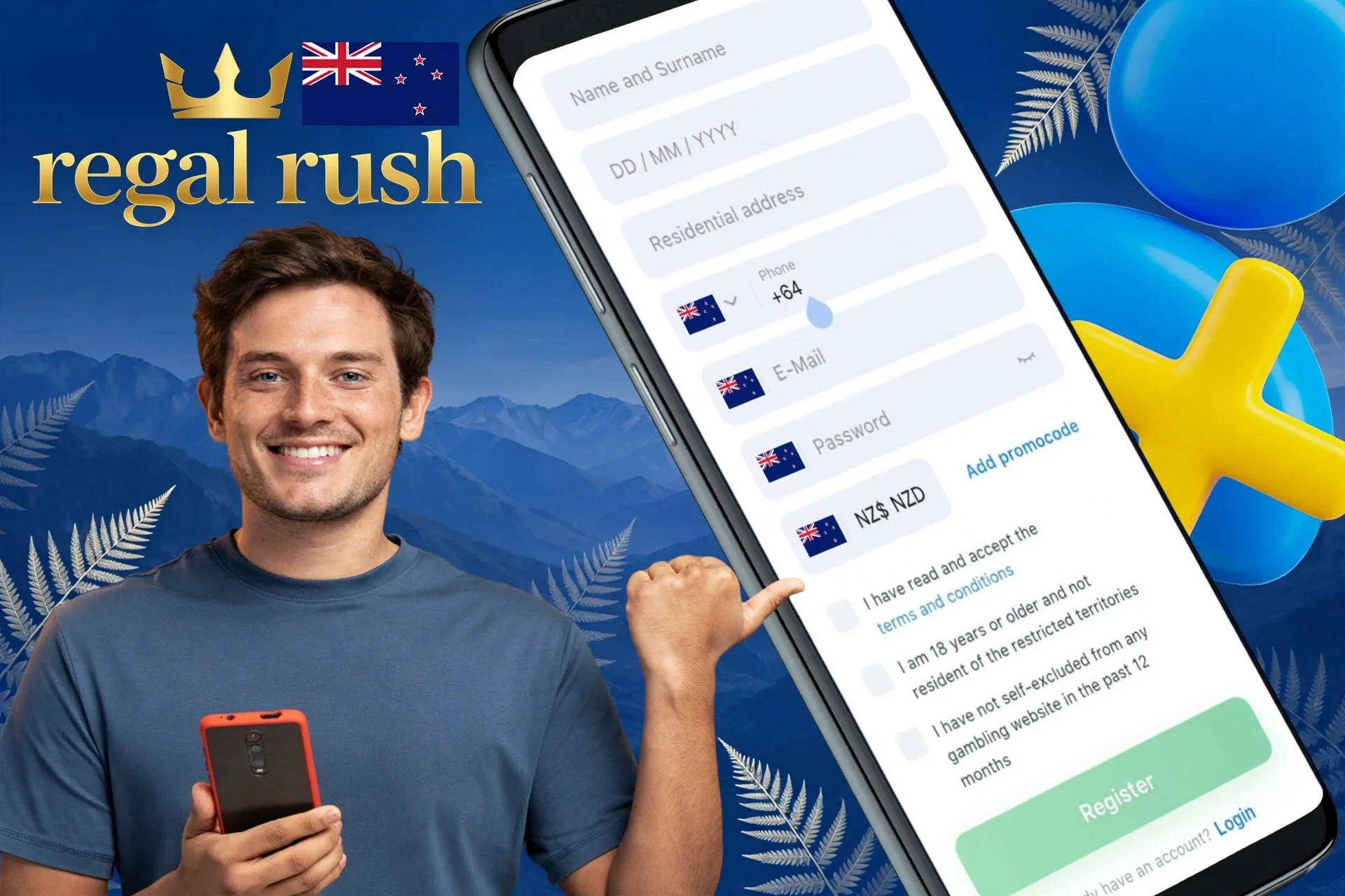 Information about the registration process using the mobile application